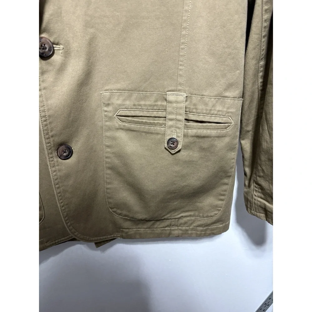 Duluth Trading Co Fire Hose Presentation Jacket Mens M Tall Khaki Button Pockets